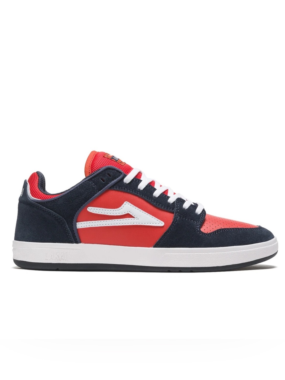 New Lakai Skateboard Shoes Telford Low Navy/Flame Suede Mens Size 9